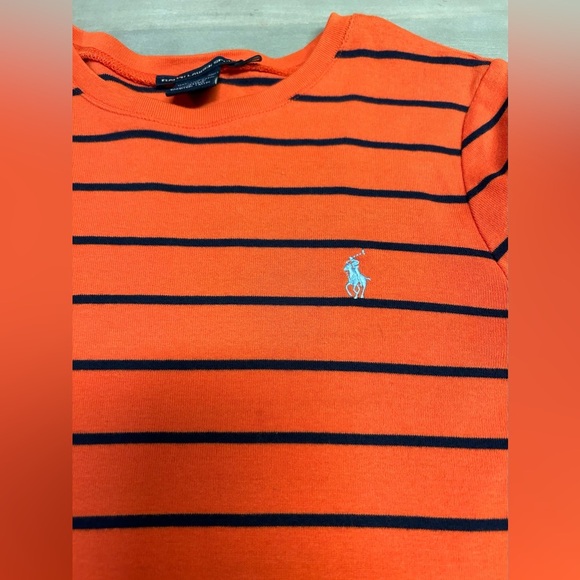 Ralph Lauren Sport Orange And Navy Blue Striped Long Sleeve Size‎ L - Picture 8 of 9